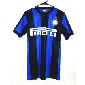 Inter Milan Firelli T-Shirt Jersey Soccer Football Stripped Size Small